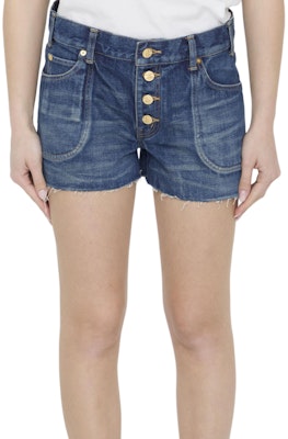 (Women) CELINE Blue Solid Button Slim Fit Pleated Denim Shorts. 2N53A365M07DU Order (Women) CELINE Blue Solid Button Slim Fit Pleated Denim Shorts. 2N53A365M07DU