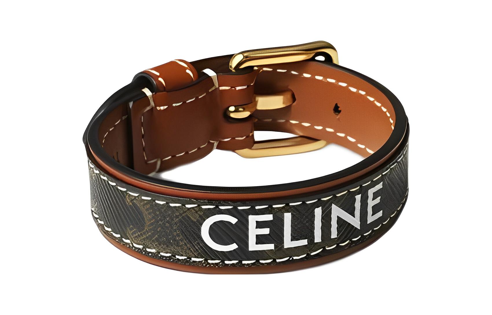 (Women) CELINE  Brown Bracelet with Letter Logo Print. 46Y403TOE-04GT