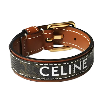 (Women) CELINE Brown Bracelet with Letter Logo Print. 46Y403TOE-04GT