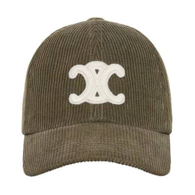 (Women) CELINE Brown Cotton Logo Baseball Cap. 2AUT6125S