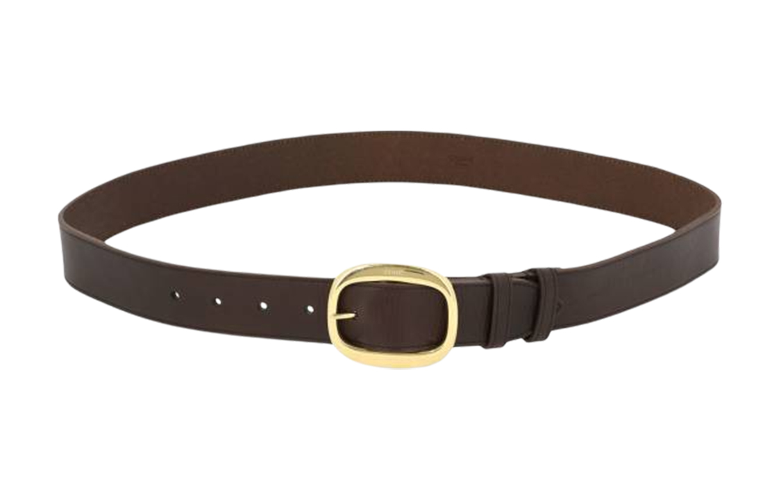 (Women) CELINE  Brown Leather Belt with Pin Buckle 3.5cm 45BDY3ACI19DK