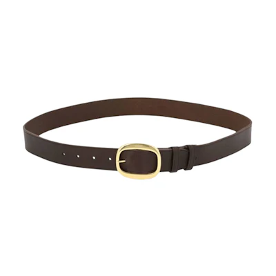 (Women) CELINE Brown Leather Belt with Pin Buckle 3.5cm 45BDY3ACI19DK