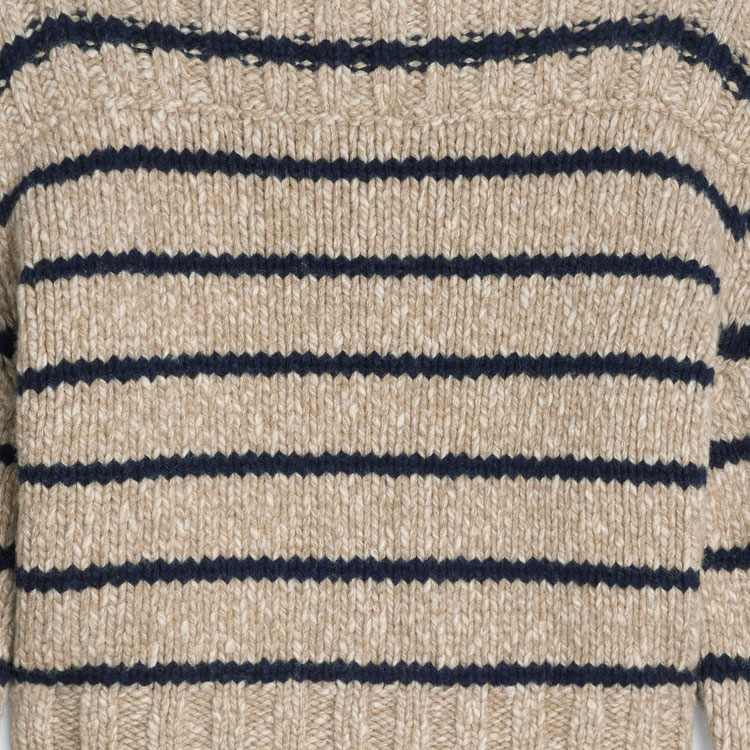 Purchase (W) CELINE 棕色條紋長袖短版毛衣。 2AD8M100W-07TM