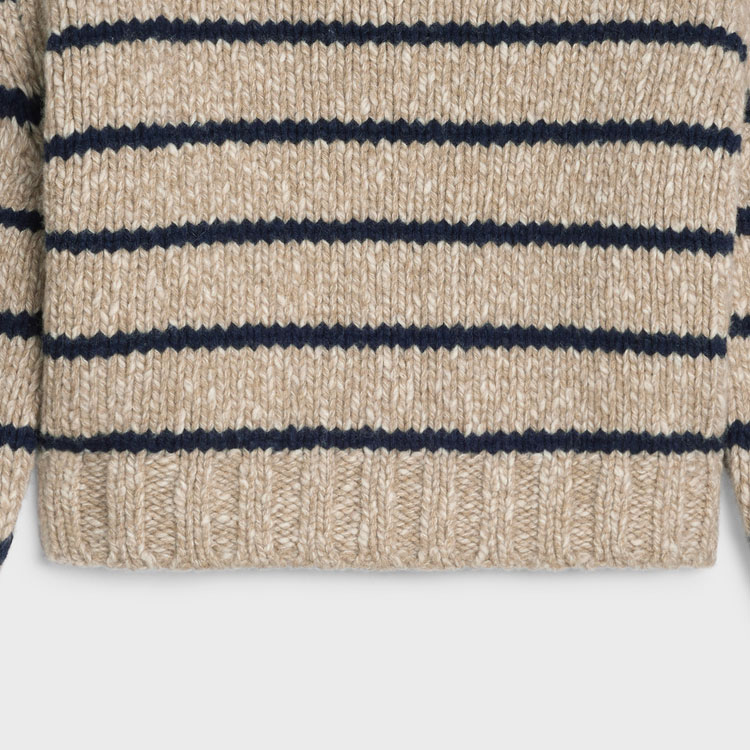 Details for (W) CELINE 棕色條紋長袖短版毛衣。 2AD8M100W-07TM