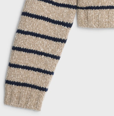 (W) CELINE 棕色條紋長袖短版毛衣。 2AD8M100W-07TM Sizing (W) CELINE 棕色條紋長袖短版毛衣。 2AD8M100W-07TM