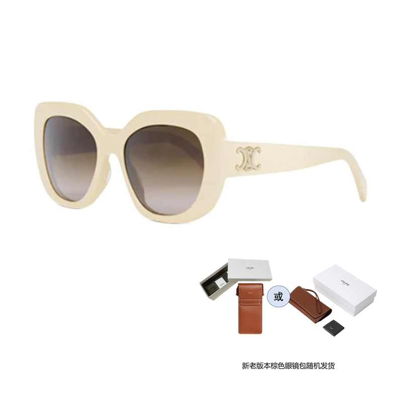 (Women) CELINE  Butterfly Sunglasses with Logo Temples - White. CL40226U25F 圖 5