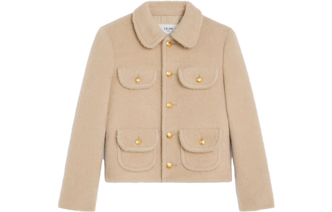 (Women) CELINE  Camel Casual Jacket with Single-Breasted Multi-Pocket Design 2V90U779O-03AB 圖 2