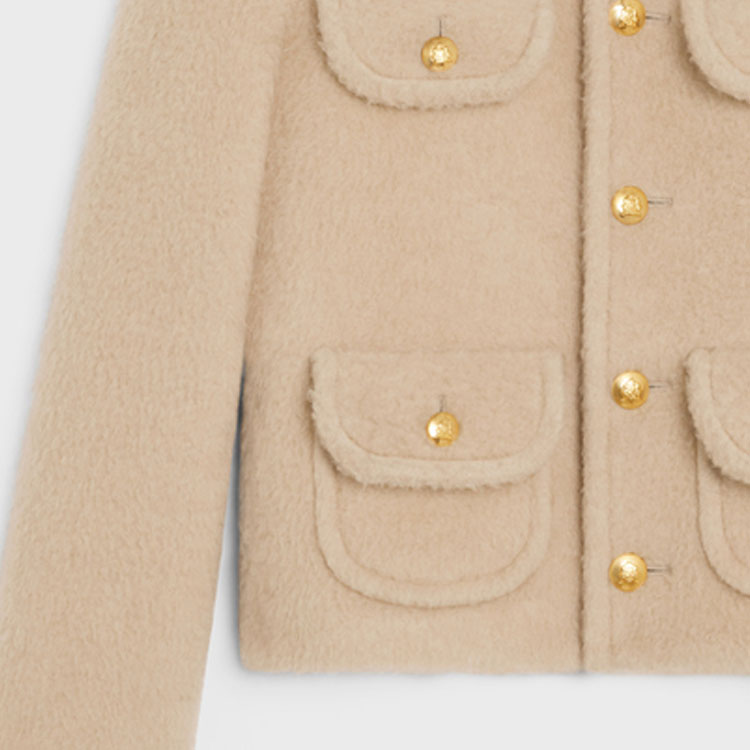 (Women) CELINE  Camel Casual Jacket with Single-Breasted Multi-Pocket Design 2V90U779O-03AB 圖 4