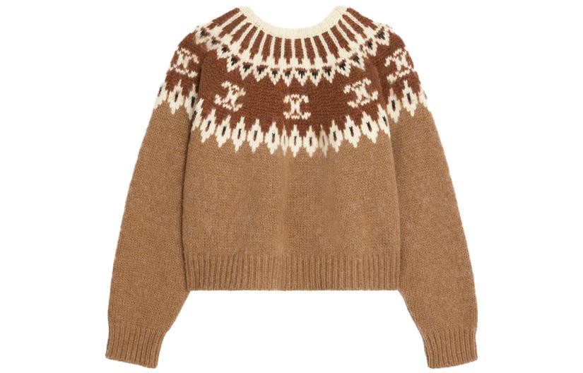 Lookbook (W) 思琳 驼色刺绣圆领长袖毛衣 2ADJ7823V-02CM