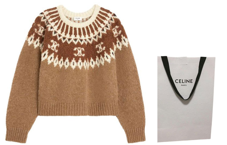 Shop (W) 思琳 驼色刺绣圆领长袖毛衣 2ADJ7823V-02CM