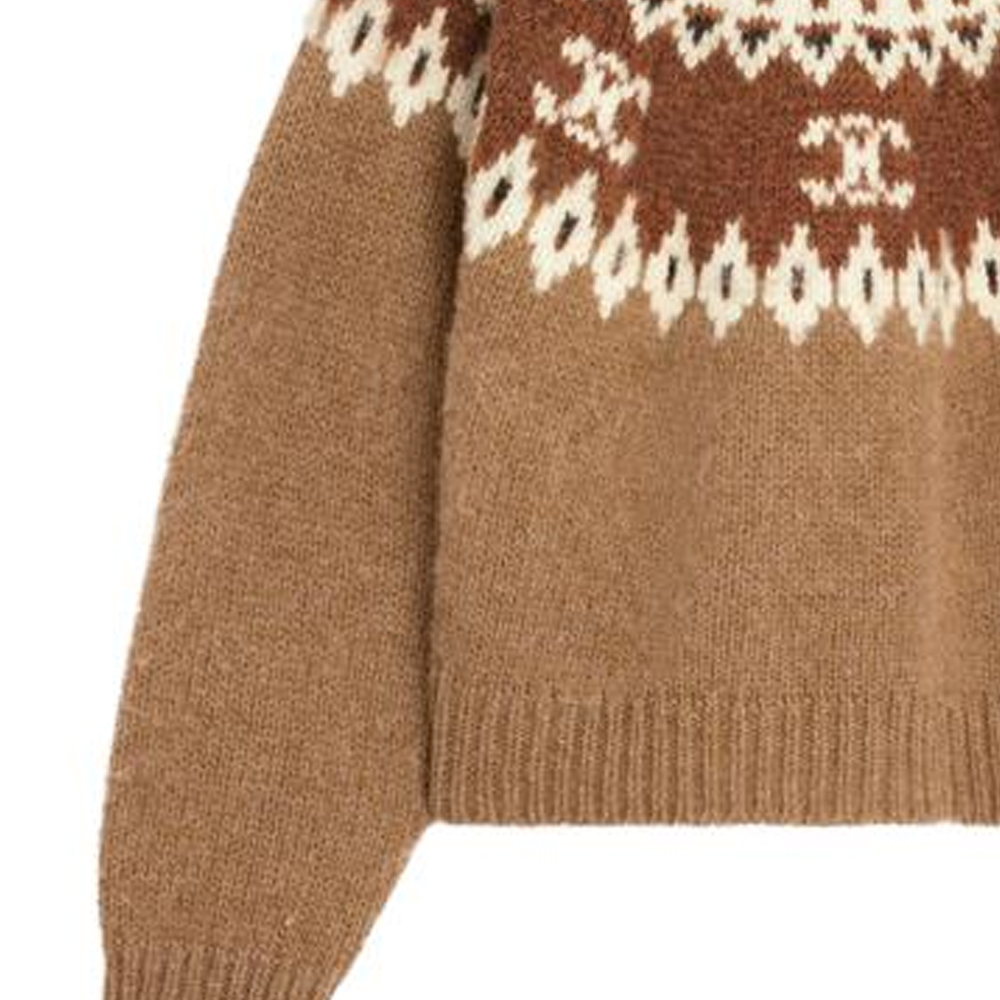 Details for (W) 思琳 驼色刺绣圆领长袖毛衣 2ADJ7823V-02CM