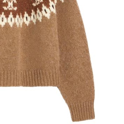 (W) 思琳 驼色刺绣圆领长袖毛衣 2ADJ7823V-02CM Cheap (W) 思琳 驼色刺绣圆领长袖毛衣 2ADJ7823V-02CM