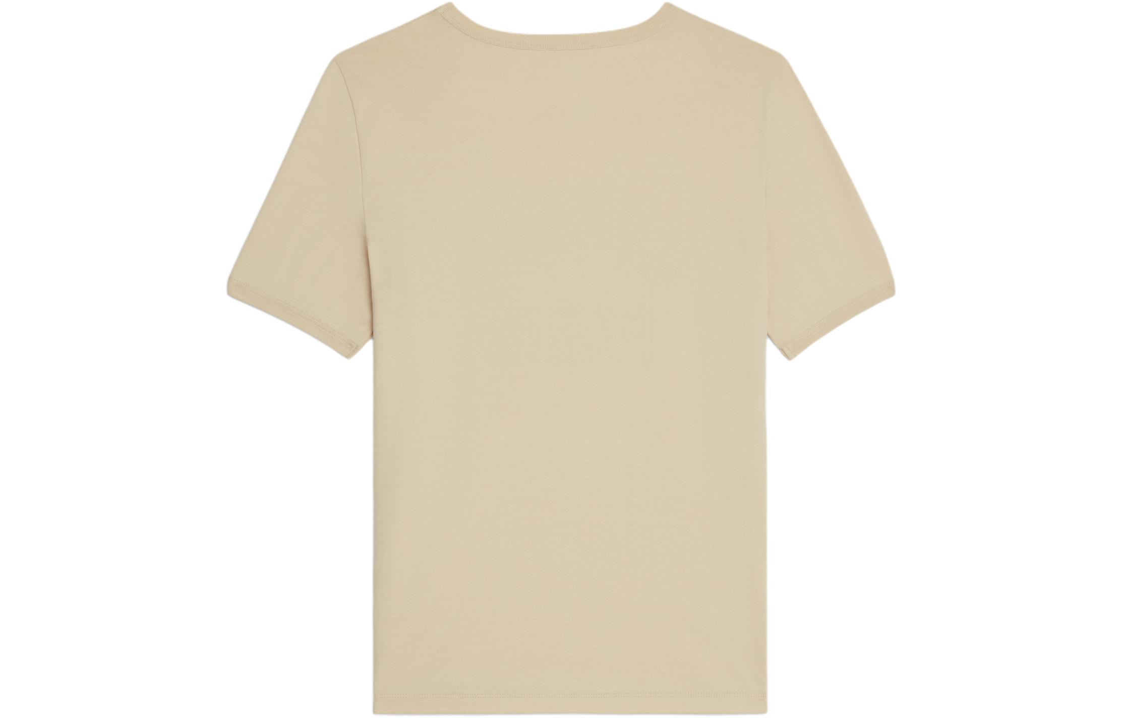 (Women) CELINE  Casual Alphabet Logo Short Sleeve T-Shirt SS24 - Dark Champagne. 2X29H671Q-03DO 圖 3