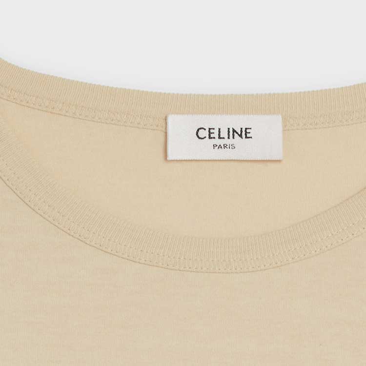 (Women) CELINE  Casual Alphabet Logo Short Sleeve T-Shirt SS24 - Dark Champagne. 2X29H671Q-03DO 圖 8