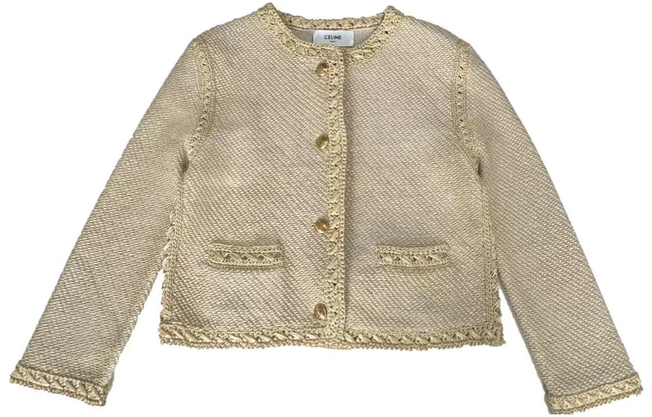 (Women) CELINE  Casual Long Sleeve Khaki Button-Up Jacket. 2AE51920T-03NA