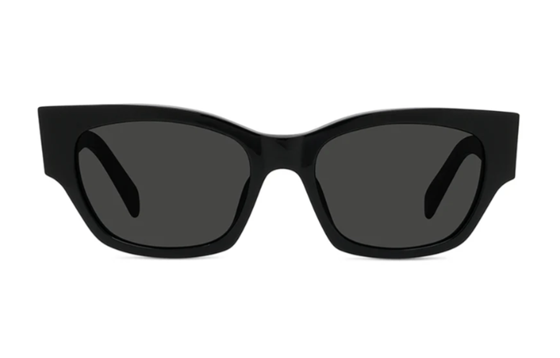 Lookbook (W) 셀린느 캣아이 선글라스 블랙 아세테이트 로고 디테일. CL40197U5401A