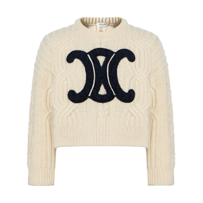 (Women) CELINE Colorblock Knitted Loose Fit Sweater. 2AH87050V-01YV