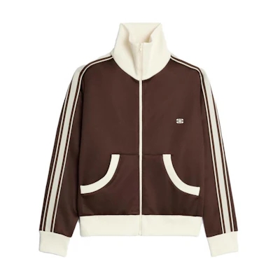 (Women) CELINE Colorblock Striped Zip-Up Jacket in Dark Brown. 2Y54C594V-19DQ