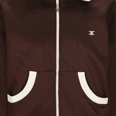 (W) CELINE Jaket Zip-Up Garis Warna Gelap Coklat. 2Y54C594V-19DQ Details for (W) CELINE Jaket Zip-Up Garis Warna Gelap Coklat. 2Y54C594V-19DQ