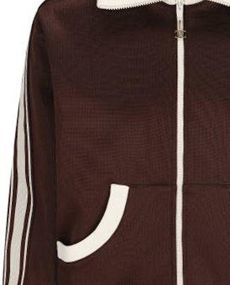 (W) CELINE Jaket Zip-Up Garis Warna Gelap Coklat. 2Y54C594V-19DQ Sizing (W) CELINE Jaket Zip-Up Garis Warna Gelap Coklat. 2Y54C594V-19DQ