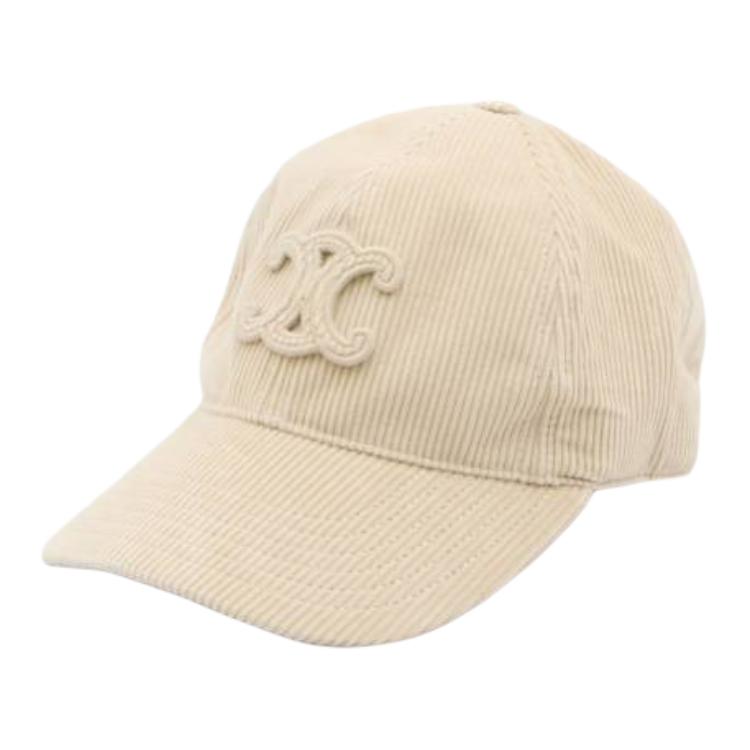 (Women) CELINE  Corduroy Logo Cap Beige 2AUG4109V12CR