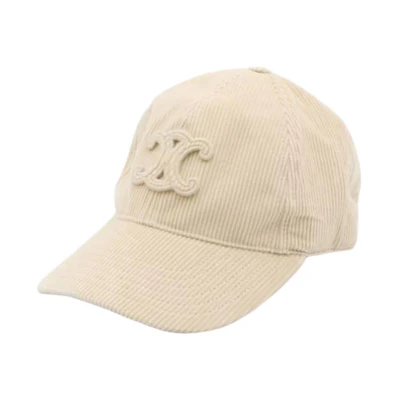 (Women) CELINE Corduroy Logo Cap Beige 2AUG4109V12CR