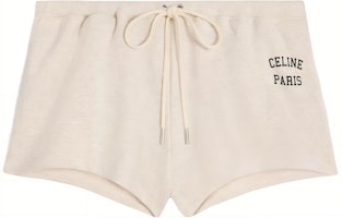 (Women) CELINE Cream Drawstring Logo Straight-Leg Casual Shorts 2Z642765N-01CB (Women) CELINE Cream Drawstring Logo Straight-Leg Casual Shorts 2Z642765N-01CB