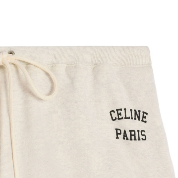 Details for (Women) CELINE  Cream Drawstring Logo Straight-Leg Casual Shorts 2Z642765N-01CB