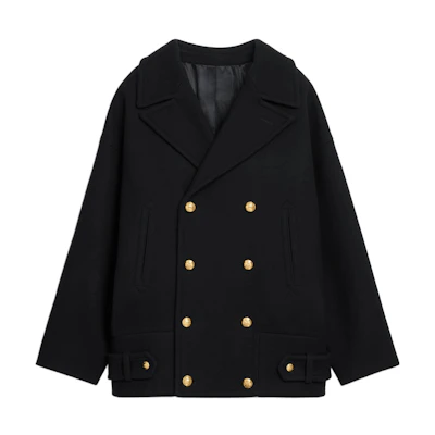 (Women) CELINE Double-Breasted Long Sleeve Coat Black 2M06A814E-38NO