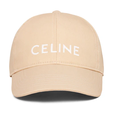 (Women) CELINE Embroidered Logo Baseball Cap Khaki Color. 2AUA1969P-03HX