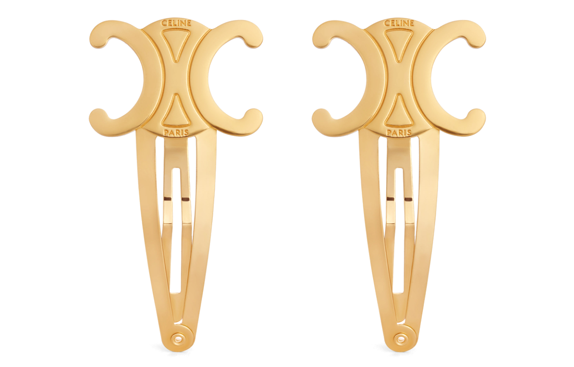 (Women) CELINE  Fashion Snap Hair Clip Brass Hair Accessory 46Z656BSL-35OR