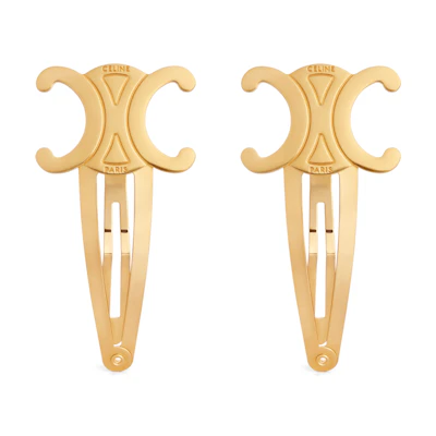 (Women) CELINE Fashion Snap Hair Clip Brass Hair Accessory 46Z656BSL-35OR