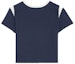 Lookbook (Women) CELINE FW22 Contrast Crewneck Cropped Short Sleeve Top Deep Blue. 2X58B671Q-07OW