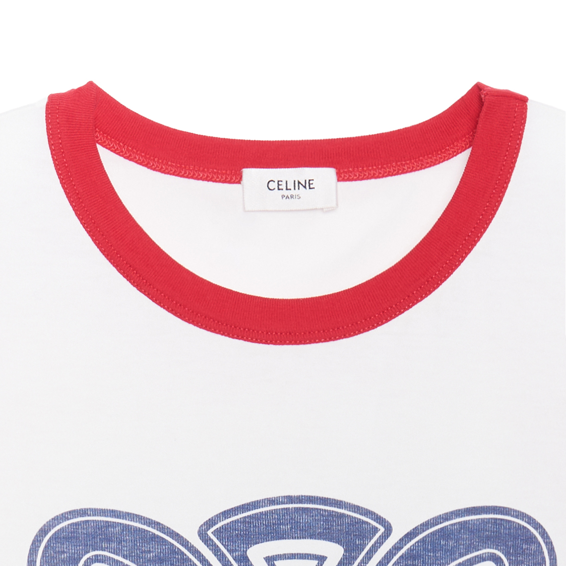 Sizing (W) 셀린 FW22 콘트라스트 로고 프린트 크루넥 티셔츠 화이트 2X58B671Q-01RL