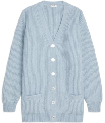 (W) 赛琳 FW22 浅蓝色V领纽扣针织开衫毛衣. 2AD24377N-05LB Buy (W) 赛琳 FW22 浅蓝色V领纽扣针织开衫毛衣. 2AD24377N-05LB