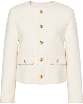 (W) CELINE Jaket Lengan Panjang Butang Putih Kapur FW22 Warna Solid 2V40J820R-01RD Buy (W) CELINE Jaket Lengan Panjang Butang Putih Kapur FW22 Warna Solid 2V40J820R-01RD