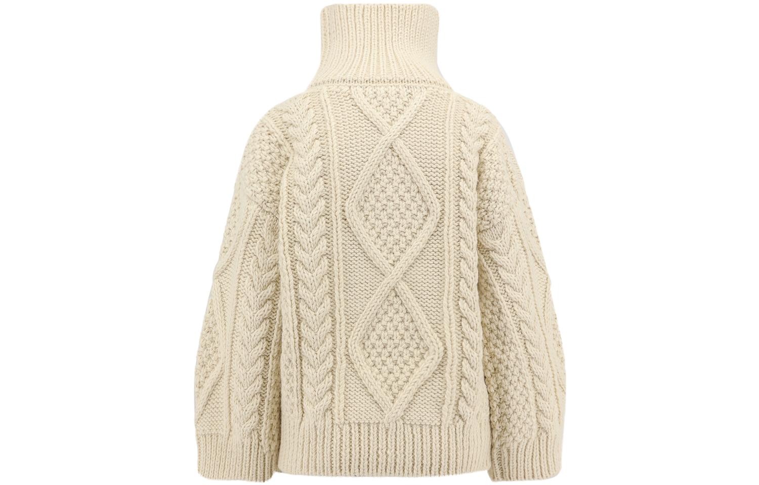 Lookbook (W) CELINE 2023秋冬米色麻花高領毛衣 2AD9N286X01OW