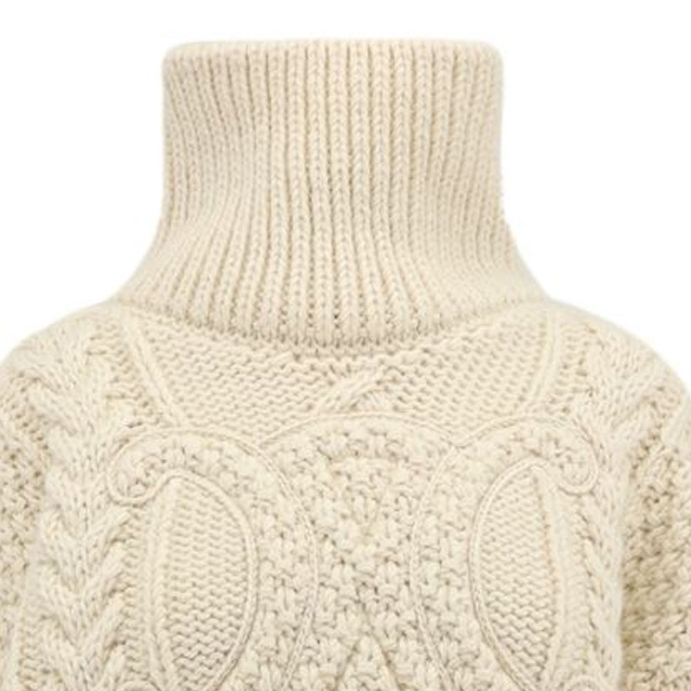 Details for (W) CELINE 2023秋冬米色麻花高領毛衣 2AD9N286X01OW