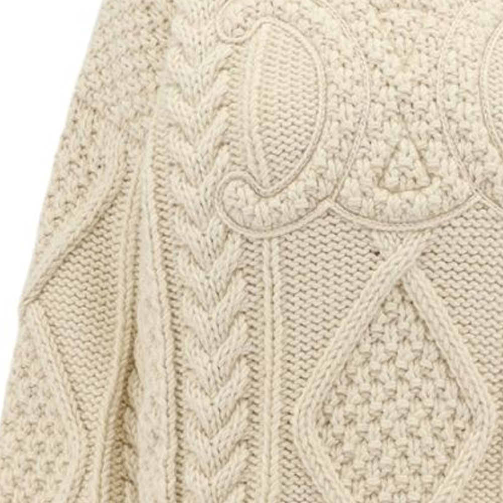 Sizing (W) CELINE 2023秋冬米色麻花高領毛衣 2AD9N286X01OW