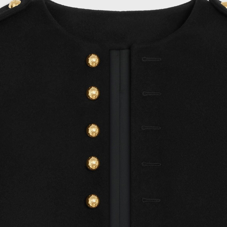 (Women) CELINE  FW23 Black Solid Single-Breasted Round Neck Jacket. 2V73Q998K-38NO 圖 8