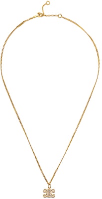 (Women) CELINE Gold Brass and Crystal Rhinestone Necklace. 460GB6BZI-35OR Sizing (Women) CELINE Gold Brass and Crystal Rhinestone Necklace. 460GB6BZI-35OR