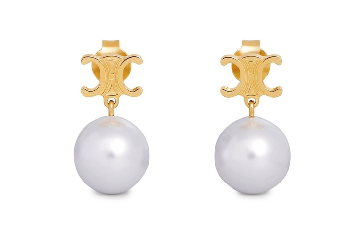 (Women) CELINE  Gold Brass Glass Earrings. 460TZ6BPE01GI 圖 2