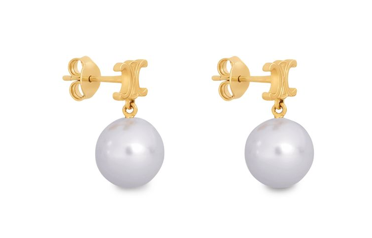 (Women) CELINE  Gold Brass Glass Earrings. 460TZ6BPE01GI 圖 3