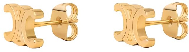 (Women) Celine Gold Brass Stud Earrings with Logo Design. 461CY6BRA35OR (Women) Celine Gold Brass Stud Earrings with Logo Design. 461CY6BRA35OR