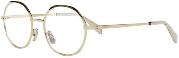 (Women) CELINE Gold Round Metal Optical Glasses CL50133U030 (Women) CELINE Gold Round Metal Optical Glasses CL50133U030