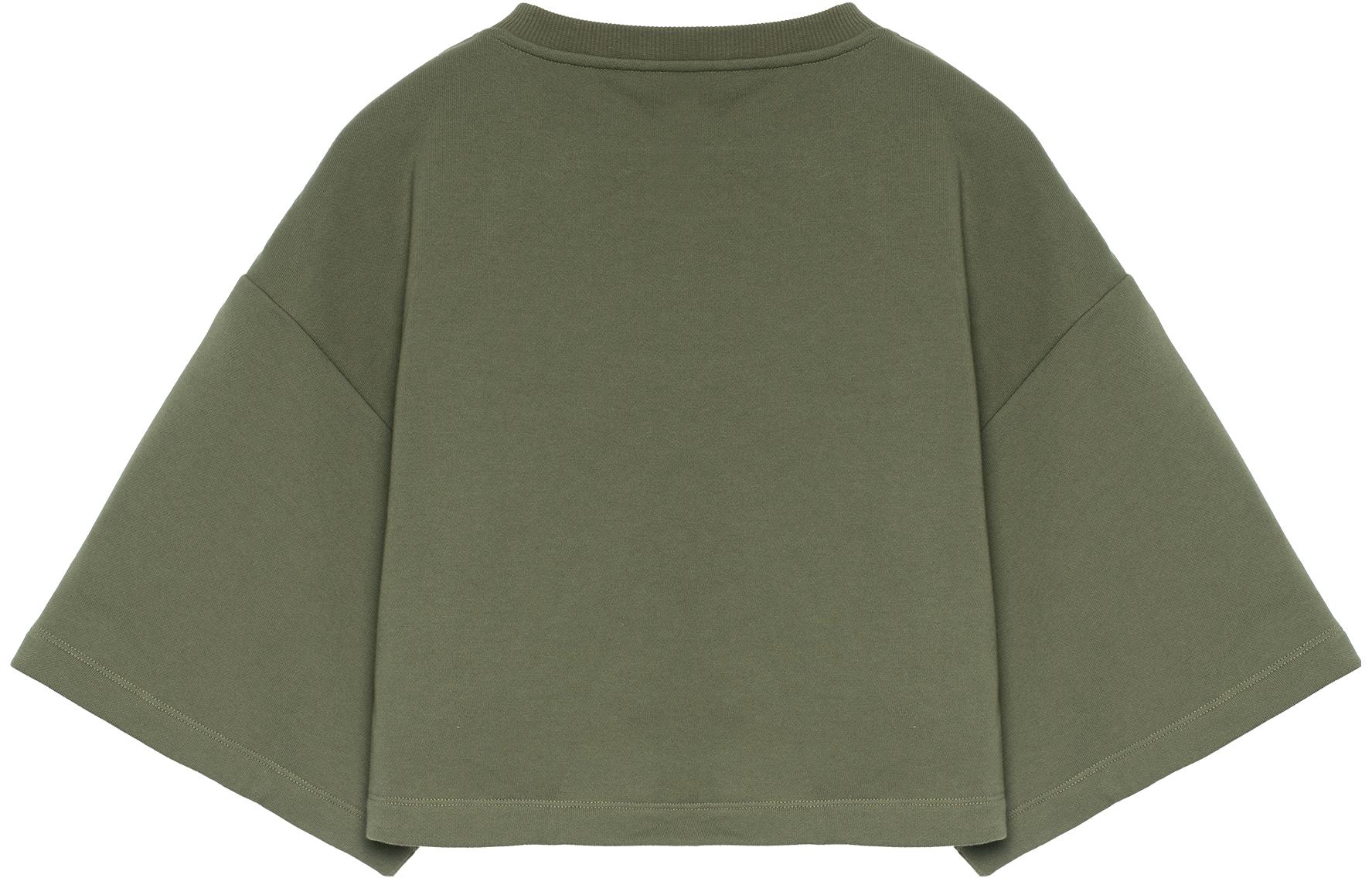 Lookbook (W) CELINE Baju-T Hijau Cropped dengan Logo Cetak Lengan Pendek. 2Y19A670Q-02MJ