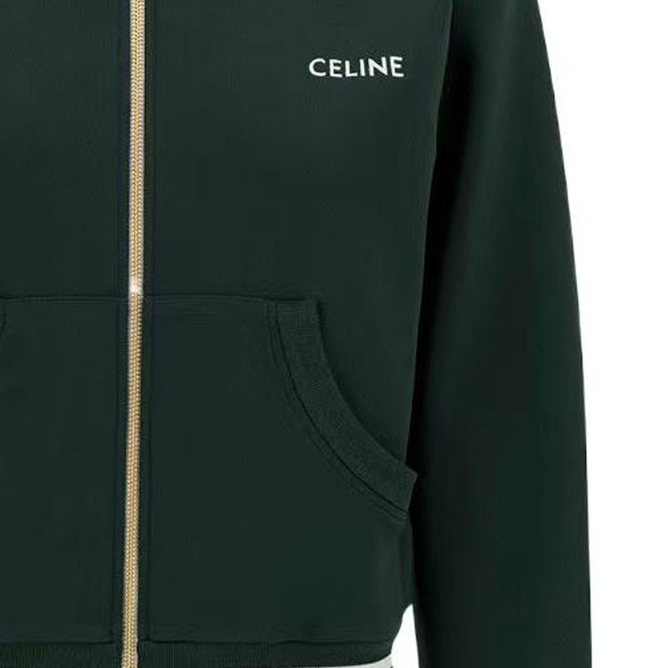 Sizing (W) CELINE 綠色條紋Logo印花休閒外套 2Y68F121O-30DA