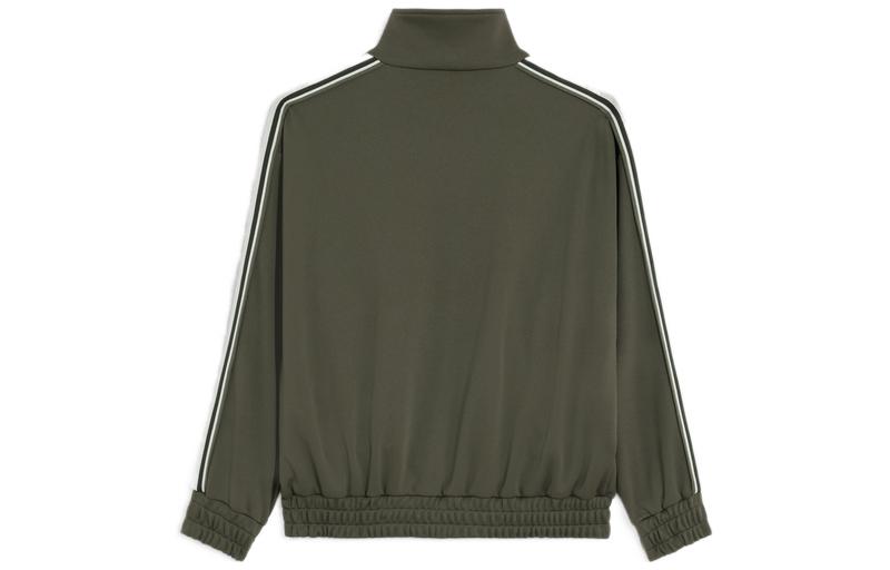 Lookbook (W) CELINE Jaket Track Rajut Reversible Garis Hijau Bermotif. 2Y733121O-02KF