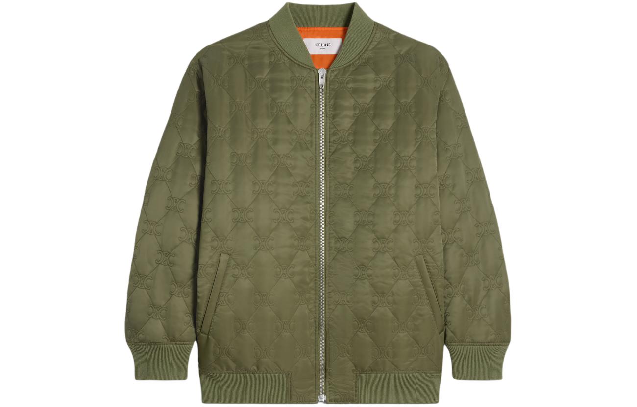 (Women) CELINE  Green Zip-Up Baseball Collar Jacket. 2W61B889O-02KK 圖 2