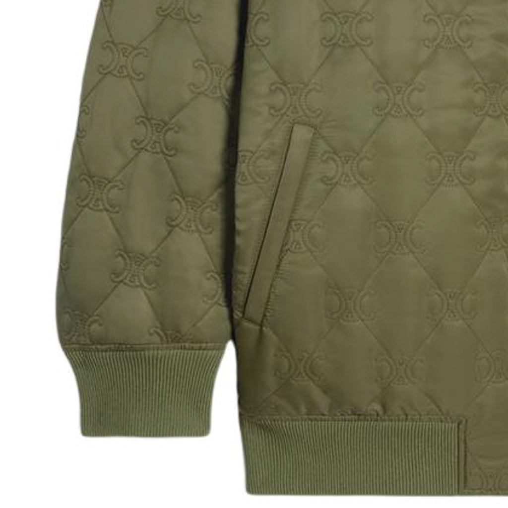 (Women) CELINE  Green Zip-Up Baseball Collar Jacket. 2W61B889O-02KK 圖 6